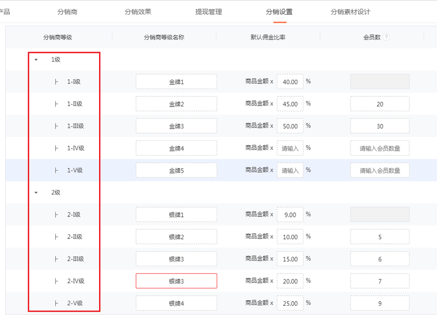 排名佣金_分销商设置